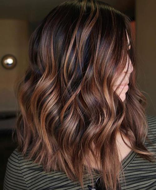 60 Frisuren mit dunkelbraunem Haar mit Highlights  