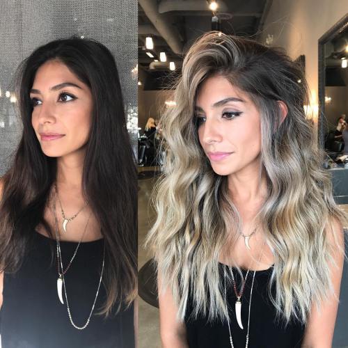 20 natürlich aussehende Brünette Balayage Styles  