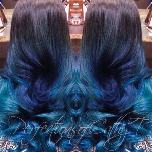 40 Fairy-Like Blau Ombre Frisuren  