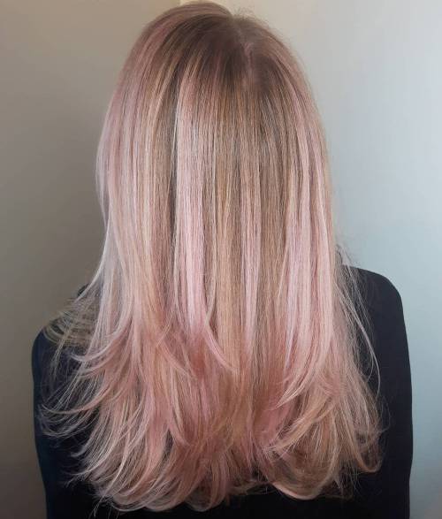 20 wunderschöne Beispiele von Roségold Balayage  