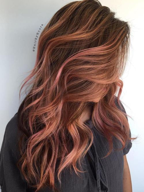 20 wunderschöne Beispiele von Roségold Balayage  