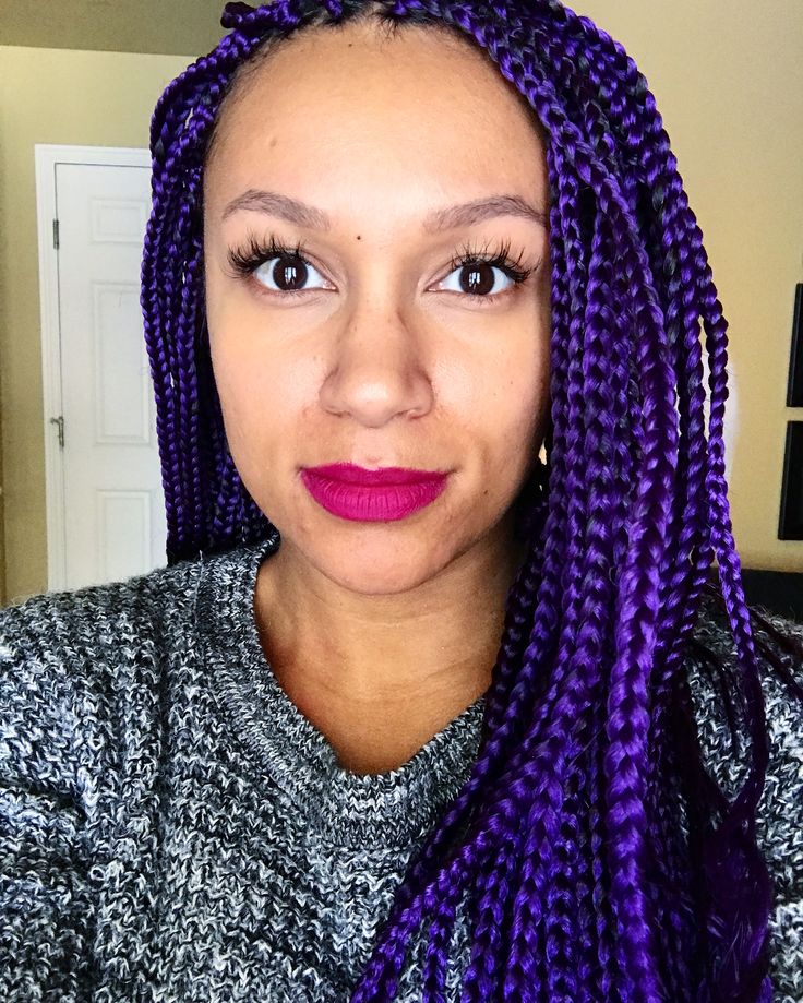 9 Perfect Examples of Purple Box Braids  