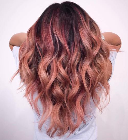 20 wunderschöne Beispiele von Roségold Balayage  