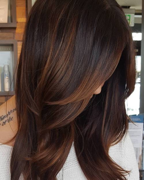 60 Frisuren mit dunkelbraunem Haar mit Highlights  