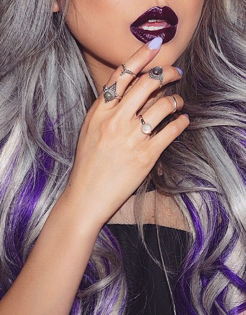 Dark Purple Haarfarbe Ideen  