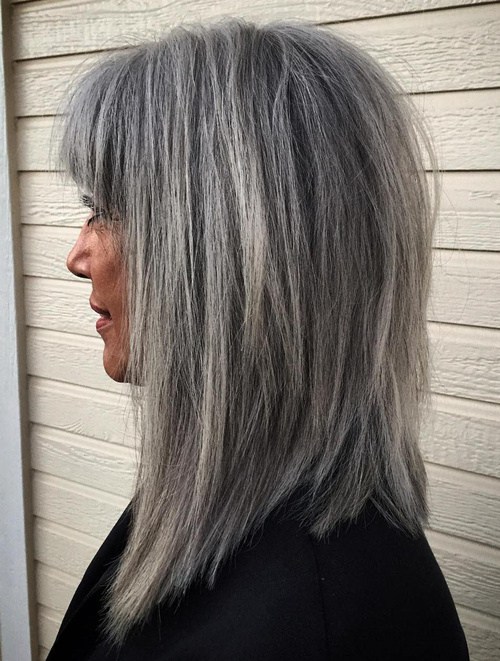 Kurz Frisuren Graue Haare mit Strähnchen 60+ *2022-2023*  