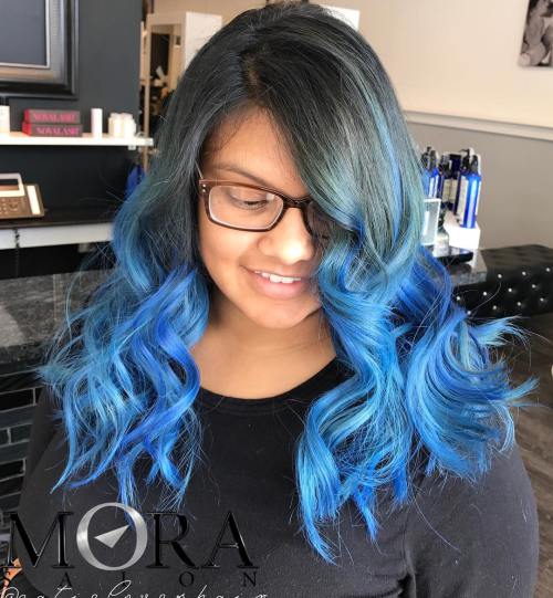 40 Fairy-Like Blau Ombre Frisuren  