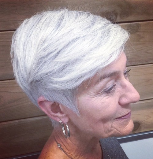 Kurz Frisuren Graue Haare mit Strähnchen 60+ *2022-2023*  