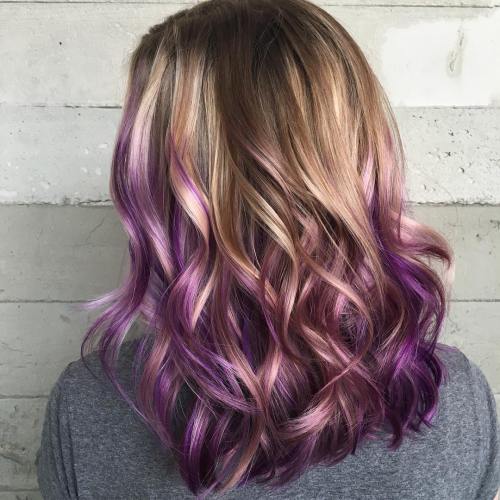 20 lila Balayage Ideen von subtil bis lebendig  