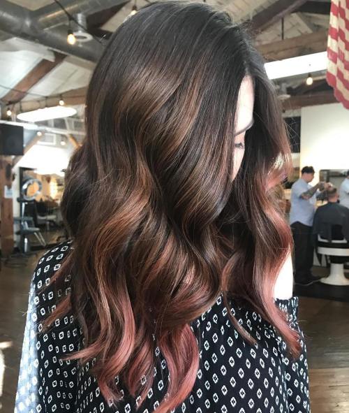 20 wunderschöne Beispiele von Roségold Balayage  