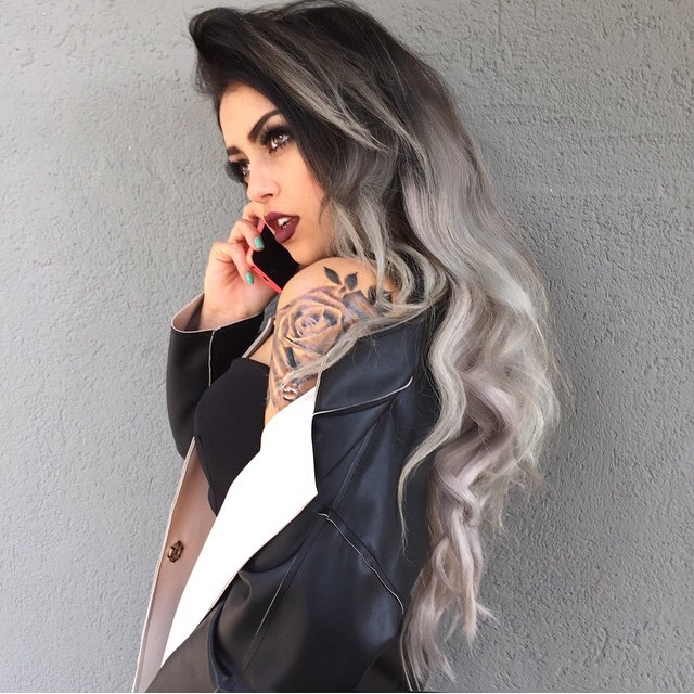 15 wunderschöne und lustige graue Ombre Frisuren  