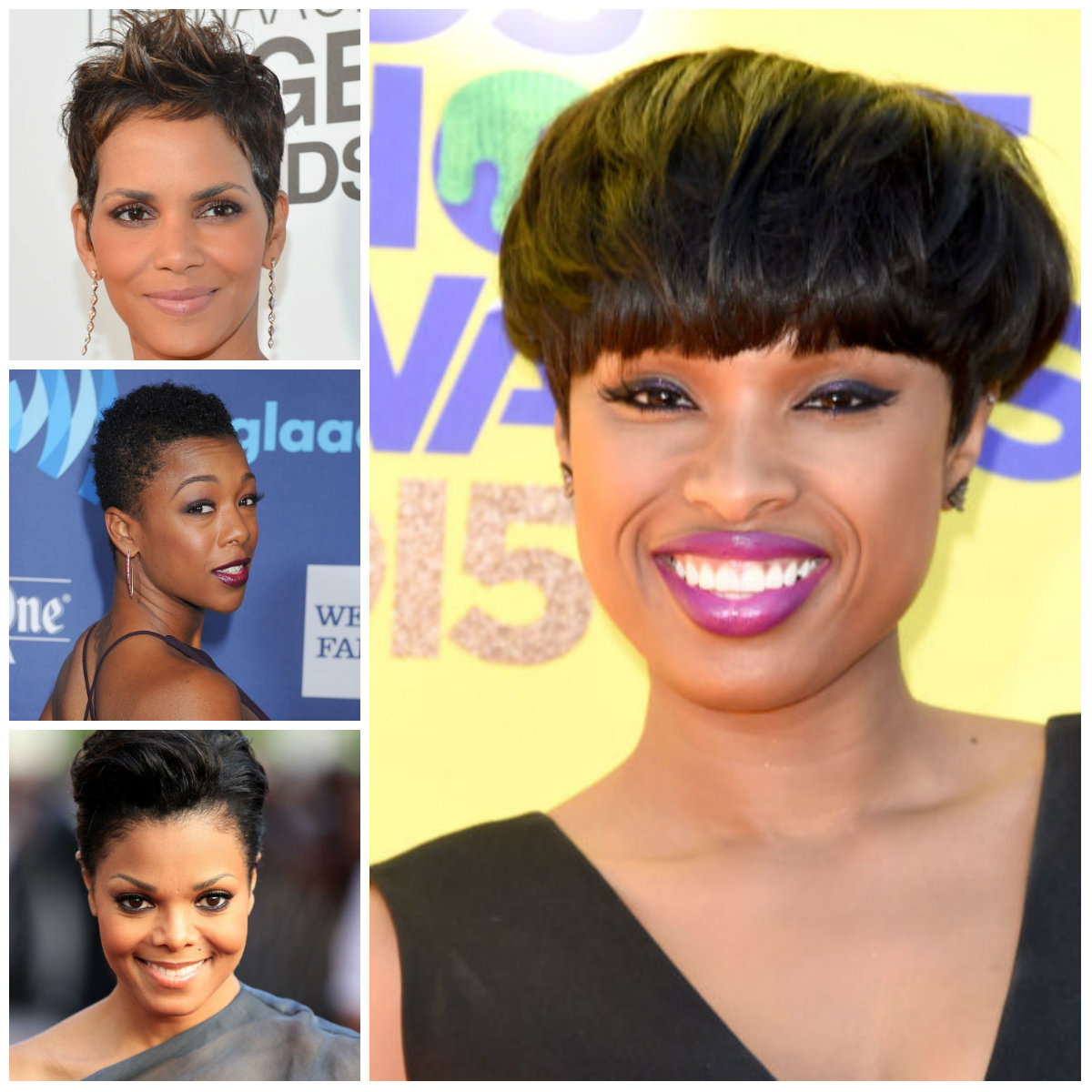 Kurze Frisuren von afroamerikanischen Prominenten  