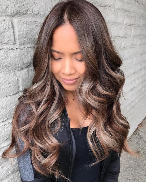 60 Frisuren mit dunkelbraunem Haar mit Highlights  