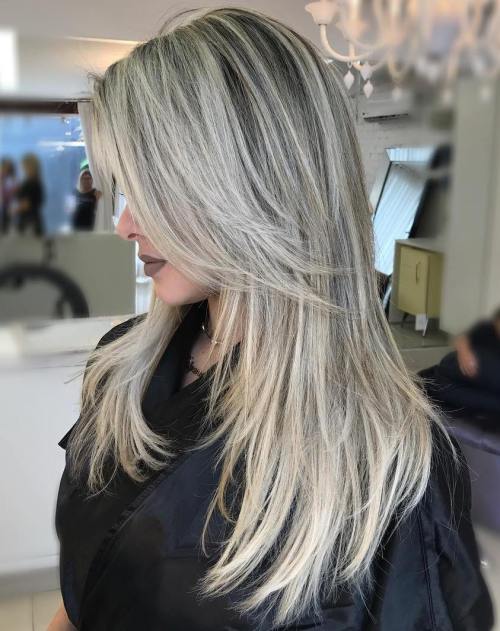 50 süße und mühelose lange Layered Haarschnitte mit Pony  