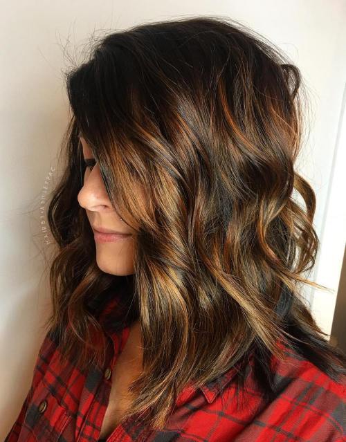 60 Frisuren mit dunkelbraunem Haar mit Highlights  