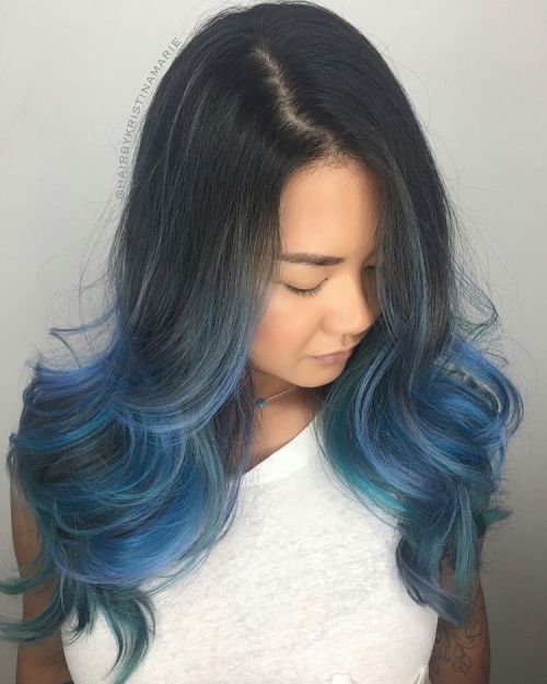 40 Fairy-Like Blau Ombre Frisuren  