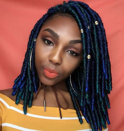 20 süße und kreative Ideen für kurze Faux Locs  