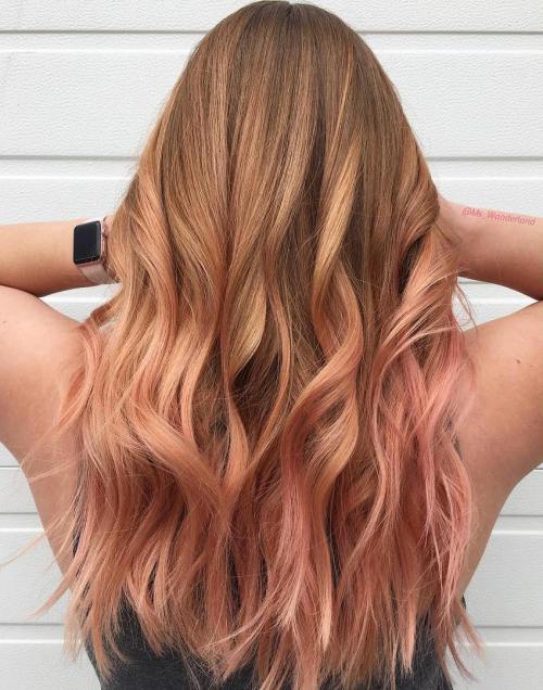 20 wunderschöne Beispiele von Roségold Balayage  