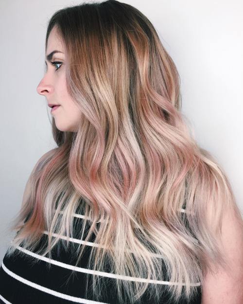 20 wunderschöne Beispiele von Roségold Balayage  