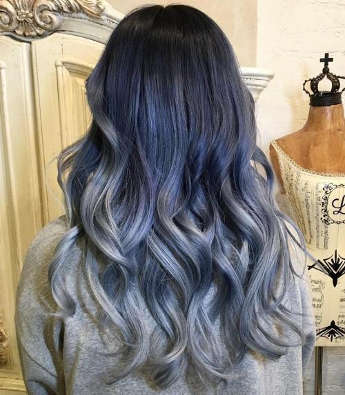 40 Fairy-Like Blau Ombre Frisuren  